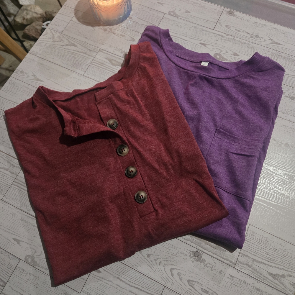 2 SHEIN Tees and 1 Long Sleeved Top